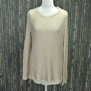 Apt. 9 Beige Gold Sequence Sweater (Medium)